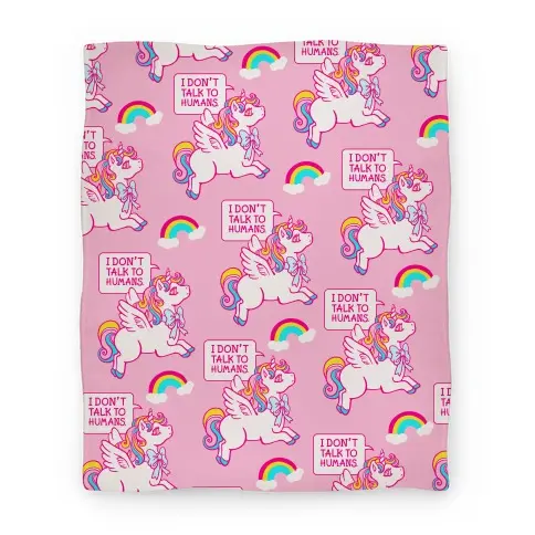 Movie Anime I Don't Talk To Humans Premium Fleece Sherpa Blanket Perfect Gifts For Family On Christmas