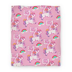 Movie Anime I Don't Talk To Humans Premium Fleece Sherpa Blanket Perfect Gifts For Family On Christmas