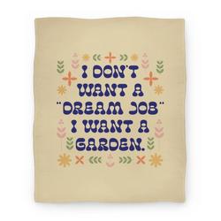 Movie Anime I Don't Want A "Dream Job" I Want A Garden Premium Fleece Sherpa Blanket Perfect Gifts For Family On Christmas