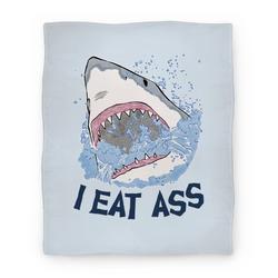 Movie Anime I Eat Ass Shark Premium Fleece Sherpa Blanket Perfect And Unique Gifts For Family On Christmas