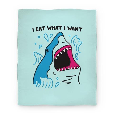 Movie Anime I Eat What I Want Shark Premium Fleece Sherpa Blanket Perfect Gifts For Family On Christmas