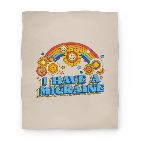 Movie Anime I Have a Migraine Retro Rainbow Premium Fleece Sherpa Blanket Perfect Gifts For Family On Christmas