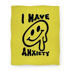 Movie Anime I Have Anxiety Smiley Face Premium Fleece Sherpa Blanket Perfect Gifts For Family On Christmas