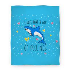 Movie Anime I Just Have A Lot Of Feelings - Shark Premium Fleece Sherpa Blanket Perfect Gifts For Family On Christmas