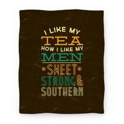 Movie Anime I Like My Tea How I Like My Men Premium Fleece Sherpa Blanket Perfect Gifts For Family On Christmas