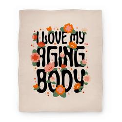 Movie Anime I Love My Aging Body Premium Fleece Sherpa Blanket Perfect And Unique Gifts For Family On Christmas