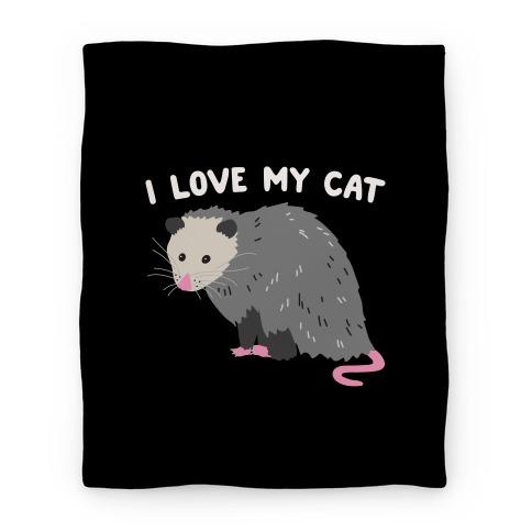 Movie Anime I Love My Cat Opossum Premium Fleece Sherpa Blanket Perfect And Unique Gifts For Family On Christmas