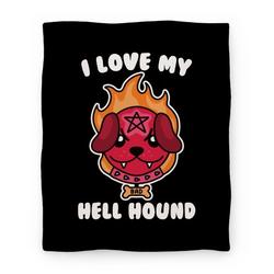 Movie Anime I Love My Hell Hound Premium Fleece Sherpa Blanket Perfect And Unique Gifts For Family On Christmas