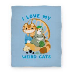 Movie Anime I love my weird cats Premium Fleece Sherpa Blanket Perfect And Unique Gifts For Family On Christmas