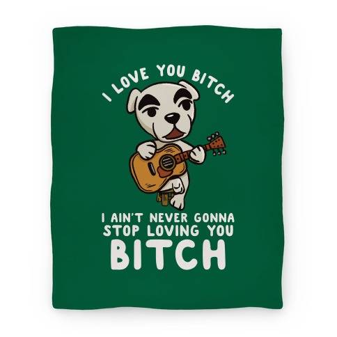 Movie Anime I Love You Bitch K.K. Slider Parody Premium Fleece Sherpa Blanket Perfect Gifts For Family On Christmas