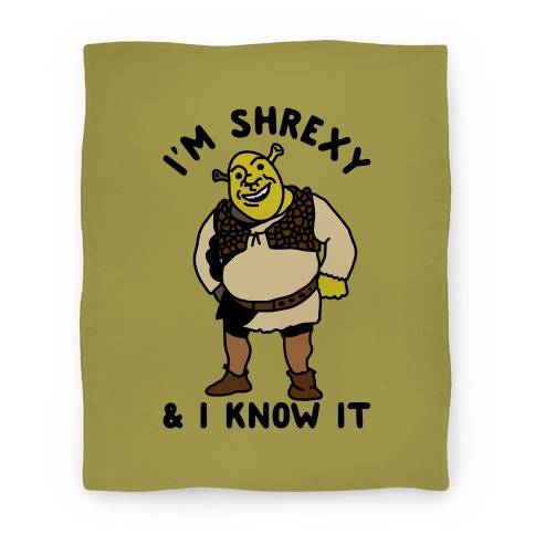Movie Anime I'm Shrexy And I Know It Premium Fleece Sherpa Blanket Perfect Gifts For Family On Christmas