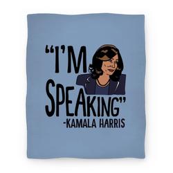 Movie Anime I'm Speaking Kamala Harris Premium Fleece Sherpa Blanket Perfect Gifts For Family On Christmas