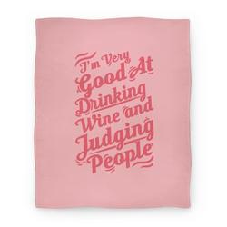 Movie Anime I'm Very Good At Drinking Wine And Judging People Premium Fleece Sherpa Blanket Perfect Gifts For Family On Christmas