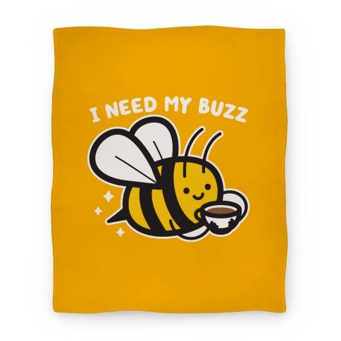 Movie Anime I Need My Buzz Coffee Bee Premium Fleece Sherpa Blanket Perfect Gifts For Family On Christmas
