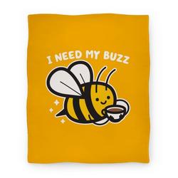 Movie Anime I Need My Buzz Coffee Bee Premium Fleece Sherpa Blanket Perfect Gifts For Family On Christmas