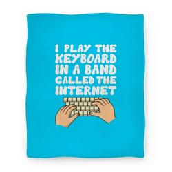 Movie Anime I Play The Keyboard Premium Fleece Sherpa Blanket Perfect And Unique Gifts For Family On Christmas