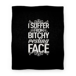 Movie Anime I Suffer From Bitchy Resting Face Premium Fleece Sherpa Blanket Perfect Gifts For Family On Christmas