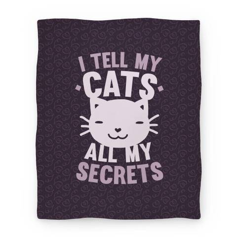 Movie Anime I Tell My Cats All My Secrets Premium Fleece Sherpa Blanket Perfect Gifts For Family On Christmas
