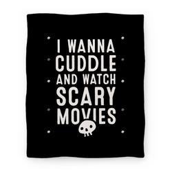 Movie Anime I Wanna Cuddle And Watch Scary Movies Premium Fleece Sherpa Blanket Perfect Gifts For Family On Christmas