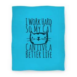 Movie Anime I Work Hard So My Cat Can Live A Better Life Premium Fleece Sherpa Blanket Perfect Gifts For Family On Christmas