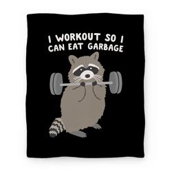 Movie Anime I Workout So I Can Eat Garbage Raccoon Premium Fleece Sherpa Blanket Perfect Gifts For Family On Christmas
