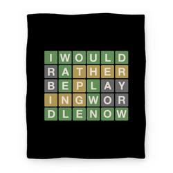 Movie Anime I Would Rather Be Playing Wordle Now Parody Premium Fleece Sherpa Blanket Perfect Gifts For Family On Christmas
