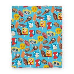 Movie Anime Ice Cream Truck Treats Pattern Premium Fleece Sherpa Blanket Perfect Gifts For Family On Christmas