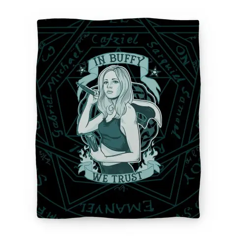 Movie Anime In Buffy We Trust Premium Fleece Sherpa Blanket Perfect And Unique Gifts For Family On Christmas