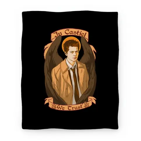 Movie Anime In Castiel We Trust Premium Fleece Sherpa Blanket Perfect And Unique Gifts For Family On Christmas