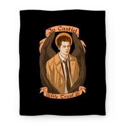 Movie Anime In Castiel We Trust Premium Fleece Sherpa Blanket Perfect And Unique Gifts For Family On Christmas
