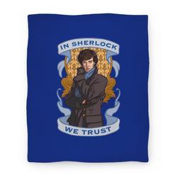 Movie Anime In Sherlock We Trust Premium Fleece Sherpa Blanket Perfect And Unique Gifts For Family On Christmas