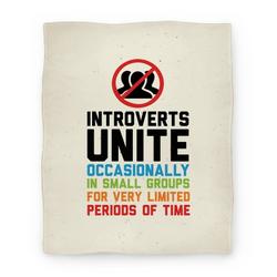 Movie Anime Introverts Unite! Premium Fleece Sherpa Blanket Perfect And Unique Gifts For Family On Christmas