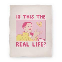 Movie Anime Is This the Real Life Premium Fleece Sherpa Blanket Perfect And Unique Gifts For Family On Christmas