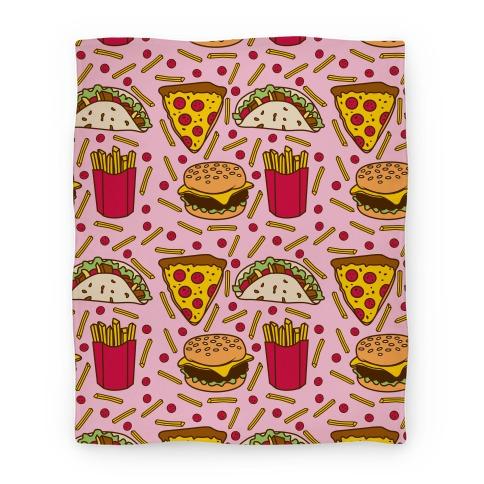 Movie Anime Junk Food Premium Fleece Sherpa Blanket Perfect And Unique Gifts For Family On Christmas Holiday