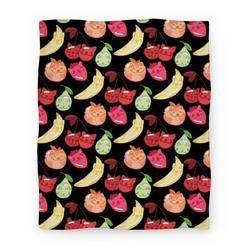 Movie Anime Kawaii Fruit Kitties Pattern Premium Fleece Sherpa Blanket Perfect Gifts For Family On Christmas