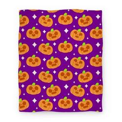 Movie Anime Kawaii Pumpkins Pattern Orange Premium Fleece Sherpa Blanket Perfect Gifts For Family On Christmas