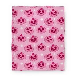 Movie Anime Kawaii Pumpkins Pattern Pink Premium Fleece Sherpa Blanket Perfect Gifts For Family On Christmas