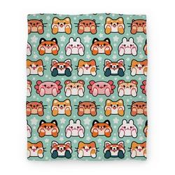 Movie Anime Kawaii Squishy Face Animals Premium Fleece Sherpa Blanket Perfect Gifts For Family On Christmas