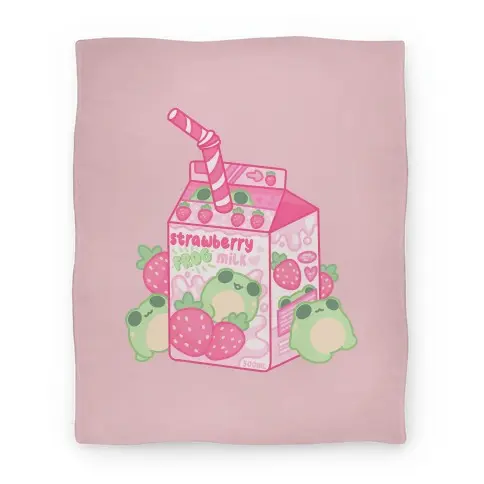 Movie Anime Kawaii Strawberry Frog Milk Premium Fleece Sherpa Blanket Perfect Gifts For Family On Christmas