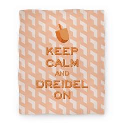 Movie Anime Keep Calm and Dreidel On Premium Fleece Sherpa Blanket Perfect Gifts For Family On Christmas