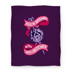 Movie Anime Kill'n Witches With My Bitches Premium Fleece Sherpa Blanket Perfect Gifts For Family On Christmas