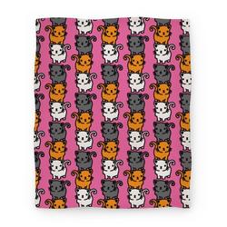 Movie Anime Kitty Stack Pattern Premium Fleece Sherpa Blanket Perfect And Unique Gifts For Family On Christmas