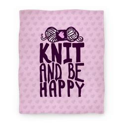 Movie Anime Knit And Be Happy Premium Fleece Sherpa Blanket Perfect And Unique Gifts For Family On Christmas