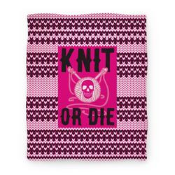 Movie Anime Knit or Die Premium Fleece Sherpa Blanket Perfect And Unique Gifts For Family On Christmas