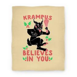Movie Anime Krampus Believes in You Premium Fleece Sherpa Blanket Perfect Gifts For Family On Christmas