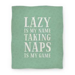 Movie Anime Lazy is My Name. Taking Naps is My Game! Premium Fleece Sherpa Blanket Perfect Gifts For Family On Christmas