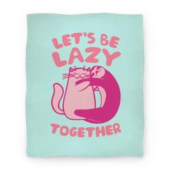 Movie Anime Let's Be Lazy Together Premium Fleece Sherpa Blanket Perfect Gifts For Family On Christmas