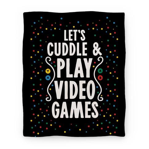 Movie Anime Let's Cuddle and Play Video Games Premium Fleece Sherpa Blanket Perfect Gifts For Family On Christmas