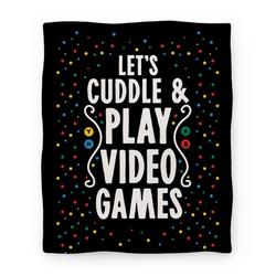 Movie Anime Let's Cuddle and Play Video Games Premium Fleece Sherpa Blanket Perfect Gifts For Family On Christmas