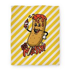 Movie Anime Let's Get Messy Corndog Premium Fleece Sherpa Blanket Perfect Gifts For Family On Christmas
